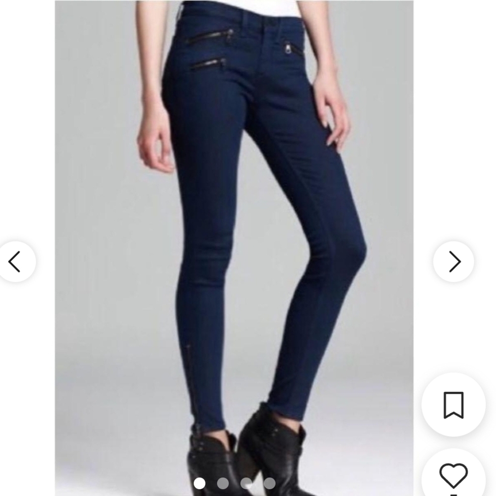 rag & bone KENSINGTON Skinny Zippered Moto Jeans
